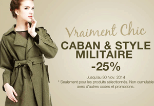 Milanoo: 25% De Réduction Caban & Style Militaire