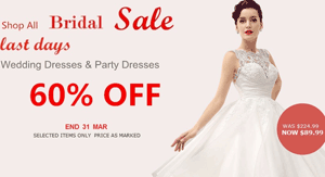 Milanoo: 60% Off Hot Wedding Dresses & Party Dresses