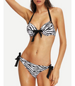 SHEIN: Halter Zebra Print Bikini Set