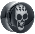 FreshTrends: 50% Off Black & White Acrylic 3D Skull Plugs