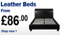 Bedstar: Leather Beds From £86.00 - £200.00