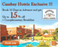 Travelguru: Up To 15 % Off On Cambay Hotels