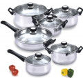 EBay: 61% Off Home Collections 12pc Stainless Steel Cookware Set + Free Shipping