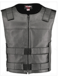 The Bikers' Den: $19 Off Men's Black Leather Tactical Bulletproof Style Motorcycle Vest With Front Zipper & Gun Pockets - Hillside USA