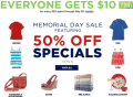 Kohls: Memorial Day Sale-50% Off Specials