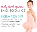 All About Dance: 15% Off Orders $50 Or More + Free Shipping