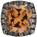 Betsey Johnson: TOPAZ CZ HEMATITE SQUARE STUD EARRING