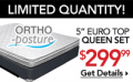 Sleepys: Ortho-Posture Firm Euro Top Mattress Starting At $299