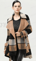 TBdress: 70% Off Plaid Lapel Asymmetrical Hem Trench Coat