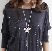 Gobuu: Women White Alloy Sweater Chain For $1.19