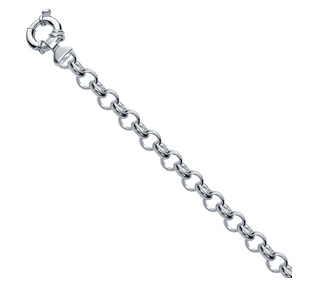 B2C Jewels: $99 For Round Link Rolo Style Bracelet In Silver With Rhodium Finish