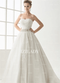 Izilady: 75% Off A-Line/Princess Strapless Sweetheart Chapel Train Tulle Wedding Dress