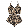 Zaful: Leopard Satin Cami Top Shorts Pajama Set For $16.99 + Extra 10% Off