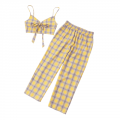 Zaful: Tartan Knot Camisole And Pants Set For $18.49